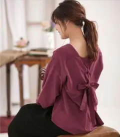 【ナノユニバース】Broderie & Co バックレース　ブラウス