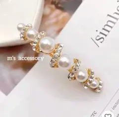 【即日発送‼️】フォーマルパールヘアピン　ヘアアクセサリーバレッタゴールド髪飾り