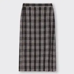 【GU】チェックナローミディスカート