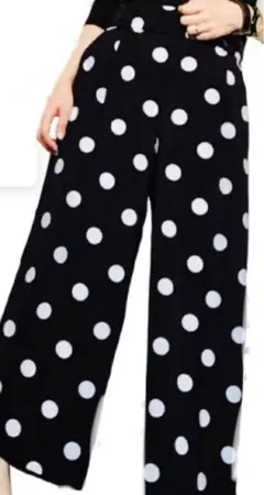 水玉 ワイドパンツ