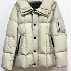 【クリーニング済】nano universe 西川ダウン ベージュ フード付き