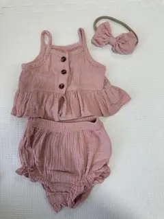 SHEIN セットアップ　ピンク1-3m
