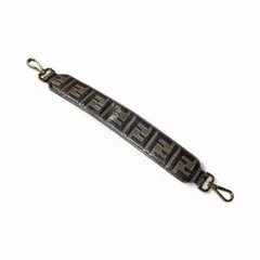 美品＊FENDI ストラップ・ユー・ミニ＊FFロゴ Zucca レザー 茶x黒