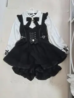 キャンディフルーツ アジュールメイド服 ブラック✕ドット柄 - メルカリ