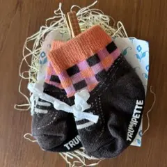 本日出品終了します。TRUMPETTE チェック柄 ベビー靴下