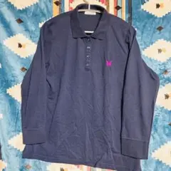 【新品】cecchini ネイビー 長袖ポロシャツ LL
