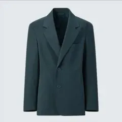 UNIQLO U ジャージーテーラードジャケット　ダークグリーン L ユニクロ緑