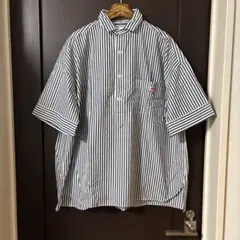 新品】スタジオピッコーネ ストライプ刺繍シャツ ストーンロゴ