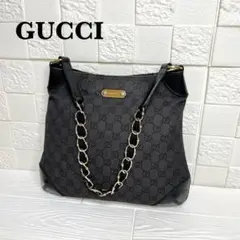 希少✨上美品✨☘️GUCCI☘️✨ワンショルダー✨GG柄✨キャンバスレザー✨チェーン