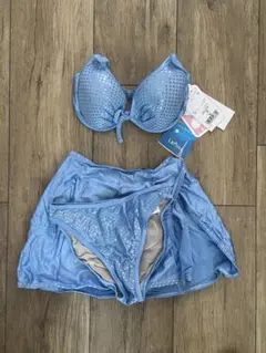 水色 セパレート水着 9M スカート付き