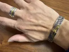 イーグルブレスレット　フェザーリング　キムタク風コーデ　2点セット　アメカジ