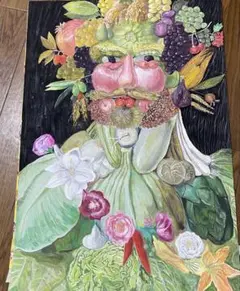 【手描き】アルチンボルド 模写 『四季・秋』 アート 油彩風 絵画 額なし 手描き】アルチンボルド 模写 『四季・秋』 アート 油彩風 絵画 額なし
