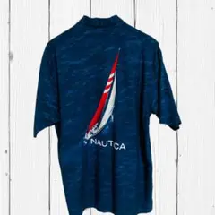 サ*イ様 NAUTICA ノーティカ 総柄シャツ ヨット柄 半袖 アメリカ古着