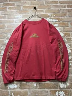 00s ピコ　piko ロンT 赤　y2k ワンポイント　バックプリント　袖ロゴのサムネイル
