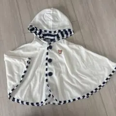 miki house フード付きベビーポンチョ