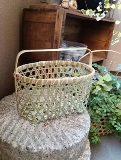 りんごかご　六つ目編み・円形 りんごかご 六つ目編み・円形 - メルカリ