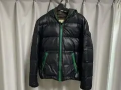 TOMMY フード付きダウンジャケット M 黒/緑