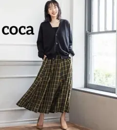 k0636 coca ヴィンテージチェックスカート イエローのサムネイル