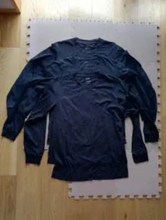 ユニクロ　エアリズムコットンUV　ブラックロングTシャツ　メンズM　3枚おまとめ