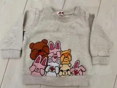 ノンタン　いないいないばぁ　トレーナー 裏起毛　80