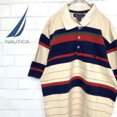 【ヘビーウェイト】ノーティカ　ワンポイント刺繍ロゴ入りポロシャツ