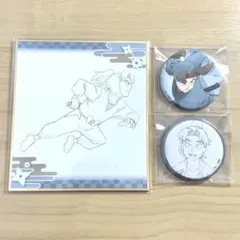 【忍たま乱太郎】体験展 山田利吉　原画 メインビジュアル缶バッジ 原画ミニ色紙