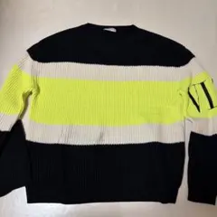 エ*ル様 VALENTINO ニット セーター ブラック ネオンイエローのサムネイル