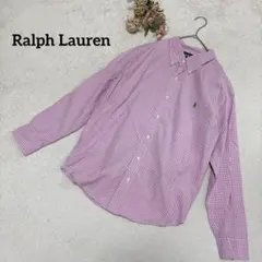 【ラルフローレン】ギンガムチェックシャツ メンズ ピンク カジュアル 万能