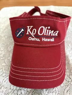 ハワイ　Ko Olina ゴルフサンバイザー てんとう虫刺繍 レッドのサムネイル
