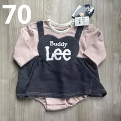 【ロンパース】70 Buddy Lee 新品未使用　カバーオール ピンクのサムネイル