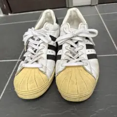 【中古クリーニング済】adidas SUPERSTAR 　フランス製復刻、金ベロ 中古クリーニング済】adidas SUPERSTAR フランス製復刻、金ベロ