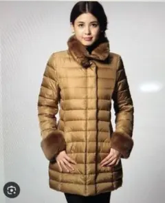 UNITED ARROWS ファー付きダウンコート　キャメル