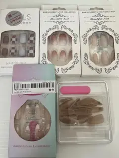 ネイルチップ 5点セット まとめ売り ピンク系のサムネイル