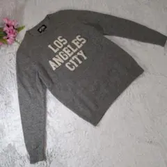 ✨BEAMS✨ ロサンゼルス CITY (M) ニットセーター 白いロゴ入り