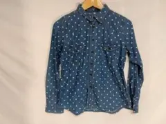 ☆グラニフ☆graniph　ドット柄コットン長袖シャツ　サイズSS