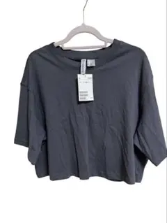H&M DIVIDED 半袖Tシャツ クロップド丈グレー系 XS 未使用 タグ付のサムネイル