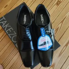 新品未使用【TAKEZO】 ビジネスシューズ 革靴 防水 ブラック　26.0