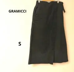 グラミチ（GRAMICCI）コットンツイル ラップ風ロングスカートブラックS