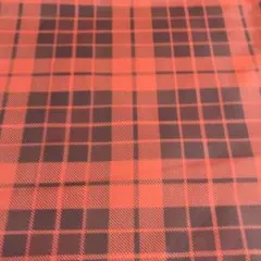 148 x 50cm 撥水加工生地　広幅エステルプリント　赤　チェック