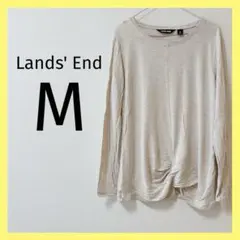9 Lands' End Mサイズ 長袖Tシャツ トップス ホワイト 古着