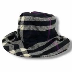 美品 BURBERRY バーバリー ハット バケットハット ウール チェックのサムネイル