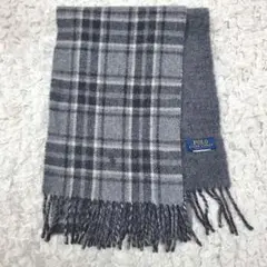 ポロラルフローレン リバーシブル チェック柄 ヘリンボーン マフラー