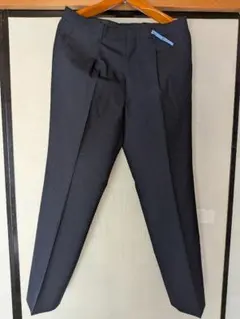 ダークネイビー ストライプ スラックス ウール混 W87