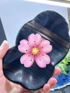天然石 オブシディアン 五芒星 プレート 水晶ポイント⭐️3010 - メルカリ