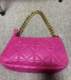 ピンク キルティング ショルダーバッグ