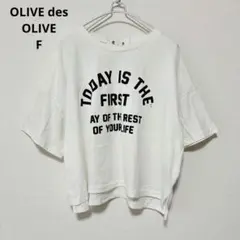 オリーブデオリーブ レースアップ ロゴ Tシャツ 白 半袖 Fのサムネイル