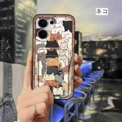 OPPO Reno13 A　スマホケース　カード入れ　楽々出し安い　ネコ