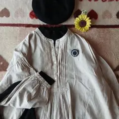 Sortecuff ♡バンドカラーピンタック綿麻ワンピース♡08mabナチュラン