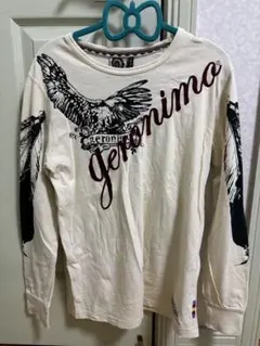 geronimo メンズ　長袖 Tシャツ　Sサイズ　刺繍　羽　ベージュ