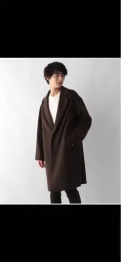 GLOBAL WORK チェスターコート S ダークブラウン